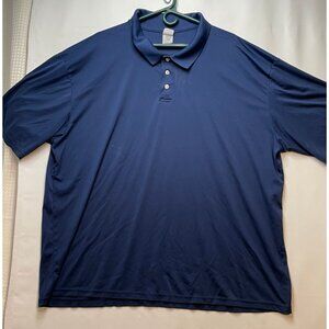 Hanes polo shirt mens 3XL Cool Dri collar short sleeve blue work